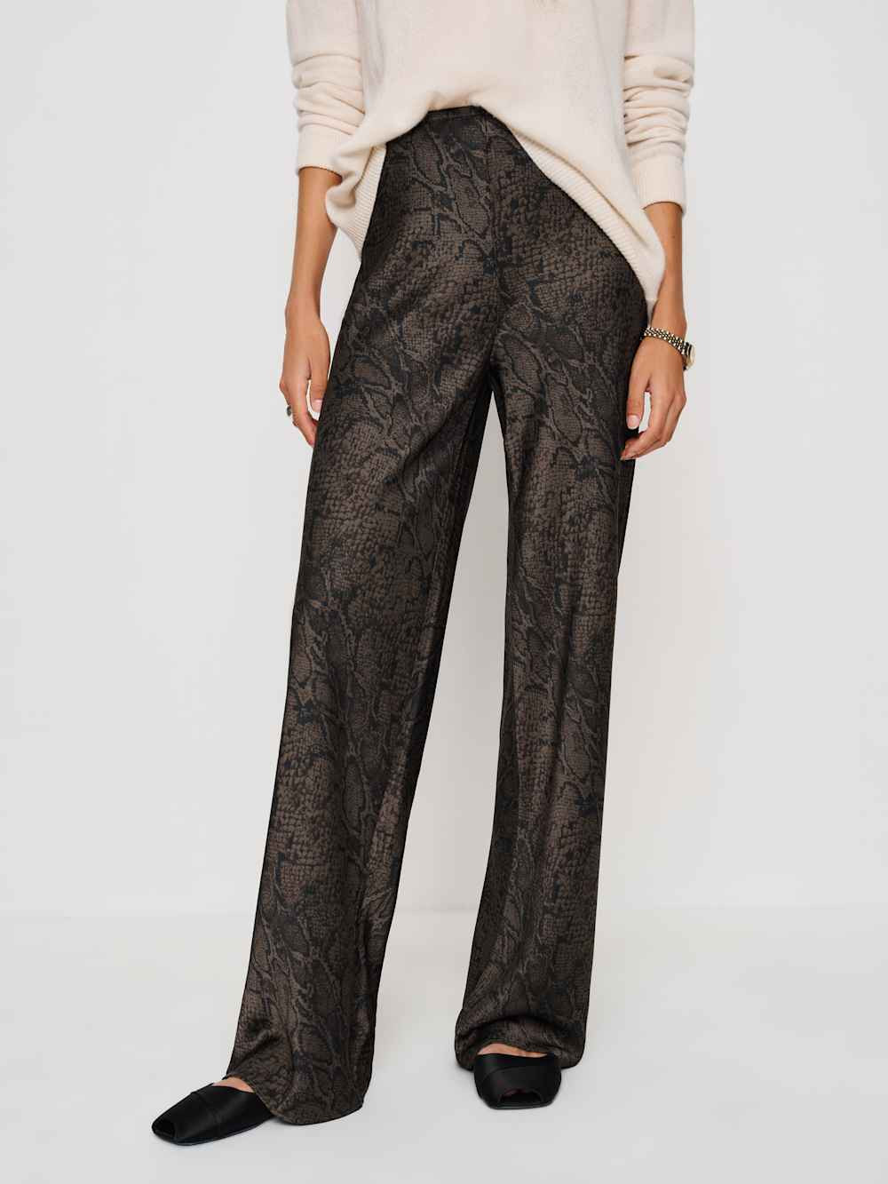Gale Satin Mid Rise Bias Pant | Reformation (Global)