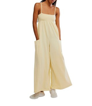 FP Movement Hot Shot Strappy Square Neck Sleeveless Wide Leg Jumpsuit | Dillard's