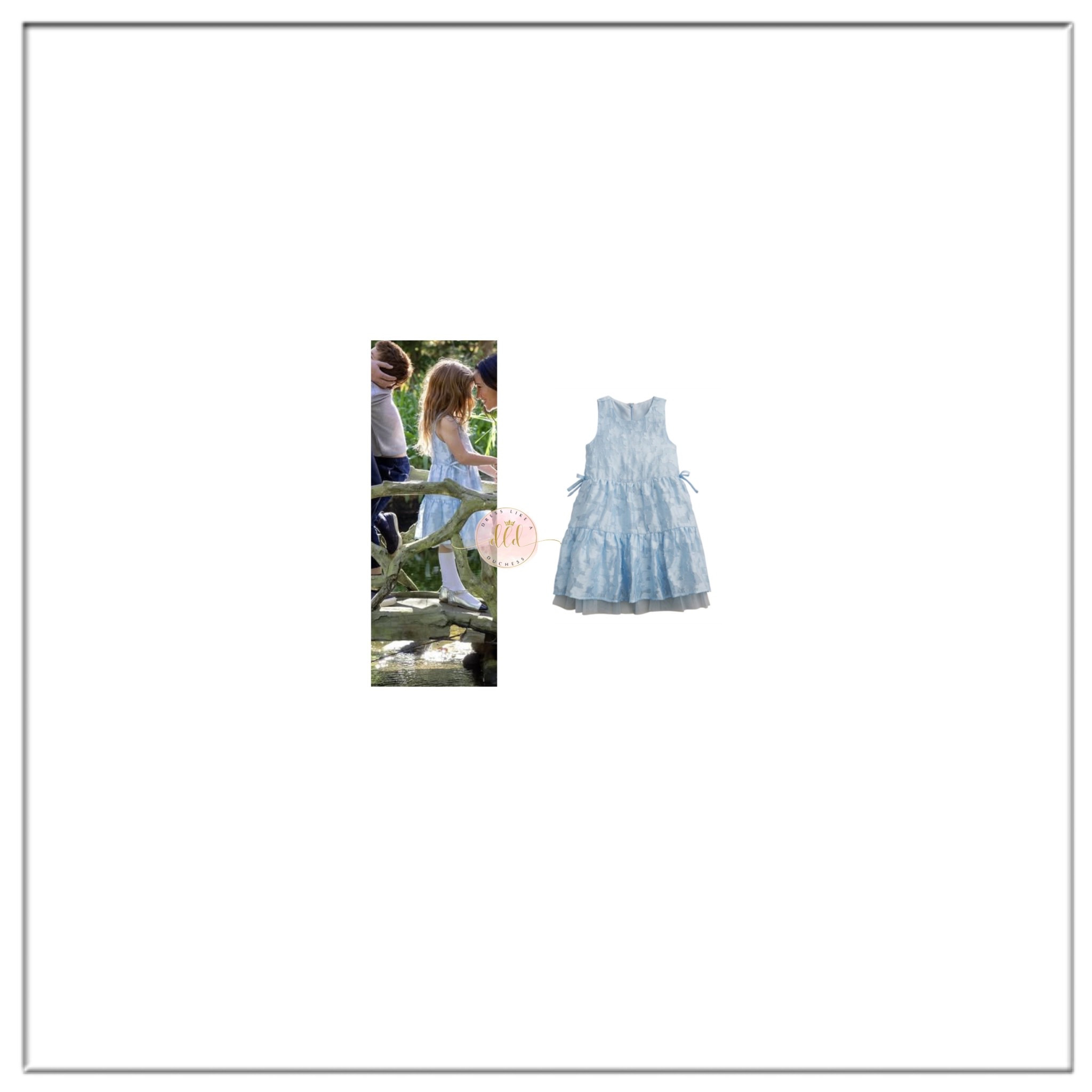 12/19/25 Princess Lilibet Sussex wearing JCrew tiered dress in peri jacquard (sold out) 