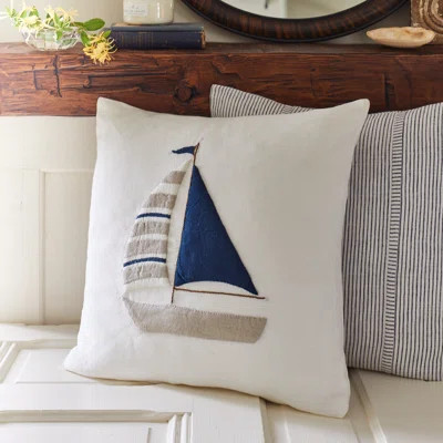 Sailboat Coastal Throw Pillow | Wayfair North America