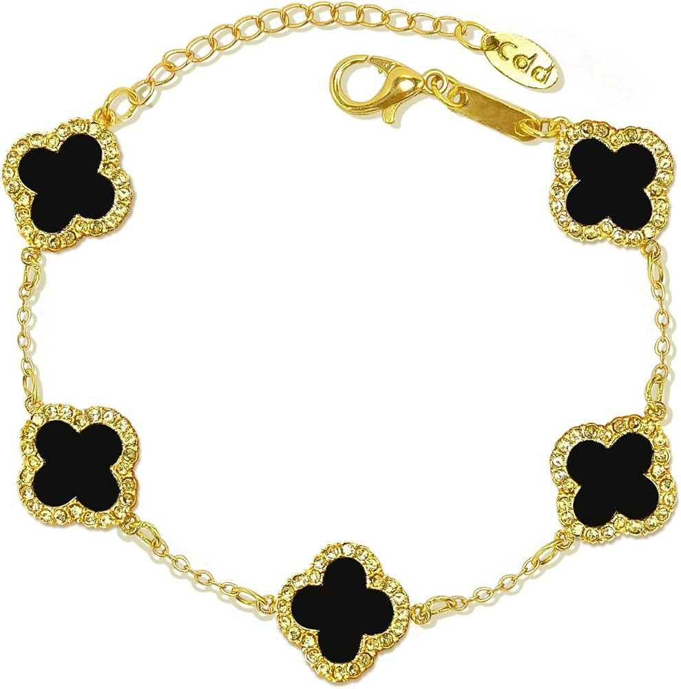 Luxury four-leaf clover bracelet for women birthday Valentine Day gift for girls lover gift jewelry | Amazon (US)