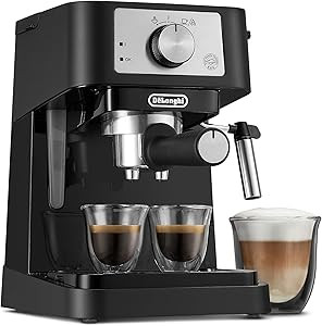 De'Longhi Stilosa Manual Espresso Machine, Latte & Cappuccino Maker, 15 Bar Pump Pressure + Milk ... | Amazon (US)