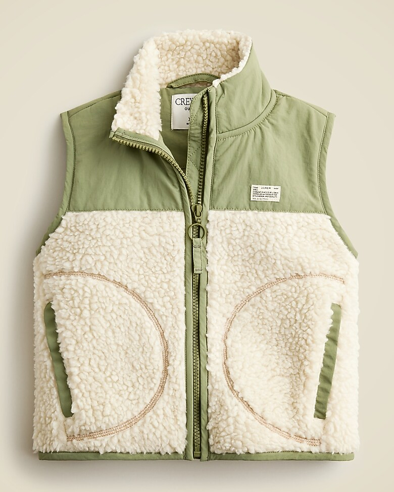Kids' colorblock sherpa vest | J. Crew US