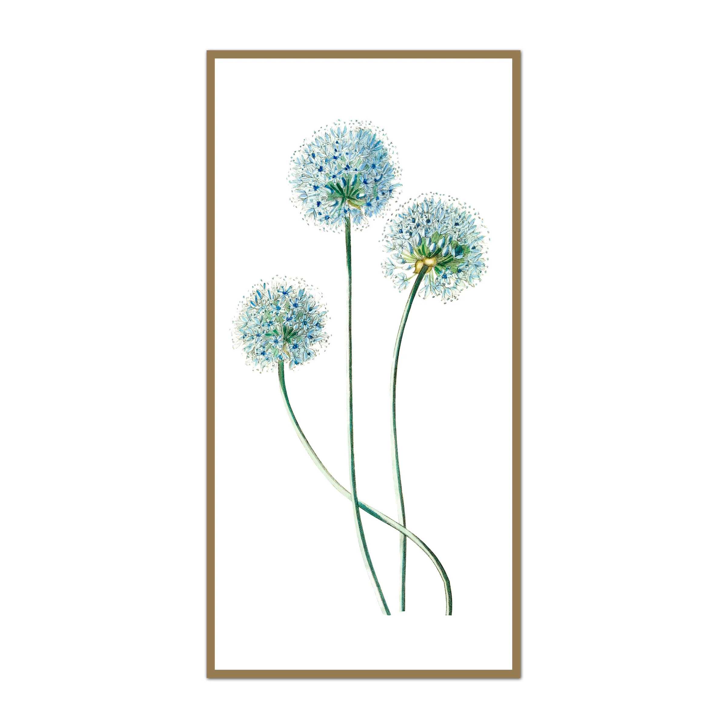 Vassar Dandelion Panel | Oversized Blue Wildflower Art Print | Urban Garden Prints