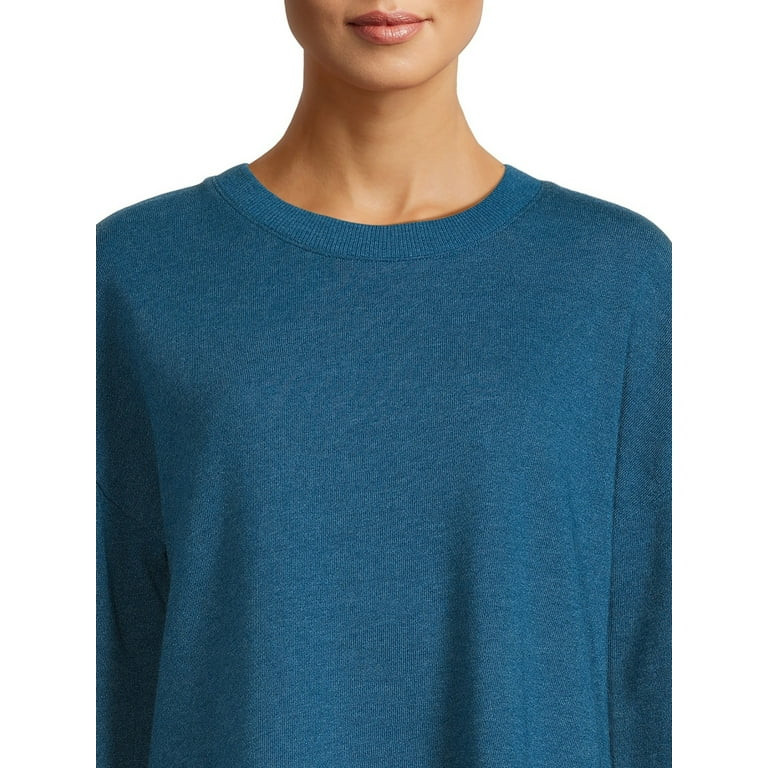 Time and Tru Women's Crewneck Sweatshirt with High-Low Hem, 2-Pack, Sizes XS-XXXL - Walmart.com | Walmart (US)