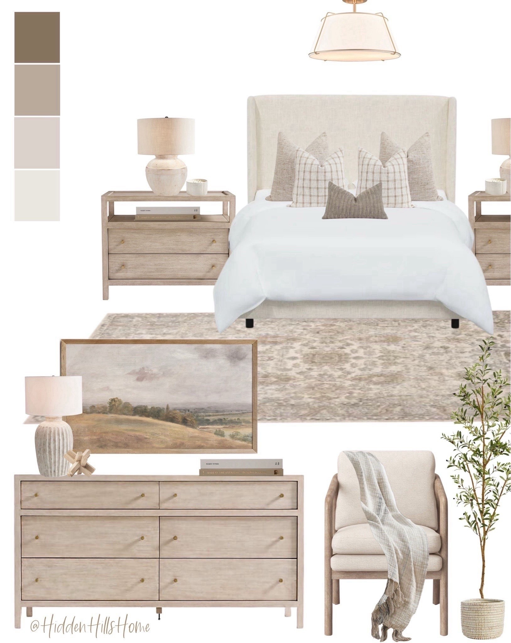 Modern-transitional bedroom mood board, neutral bedroom design, master bedroom mood board, nightstands, bedroom rug, home decor #bedroom #moodboard

#LTKHome #LTKSaleAlert #LTKSeasonal