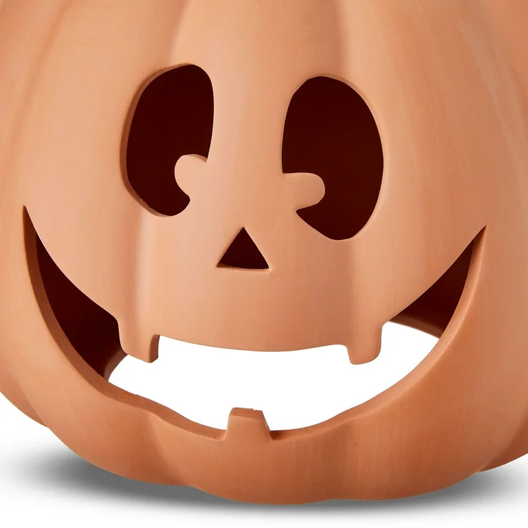 Clay Jack-o'-Lantern Tabletop Decor, Brown, 9", Harvest by Way To Celebrate | Walmart (US)