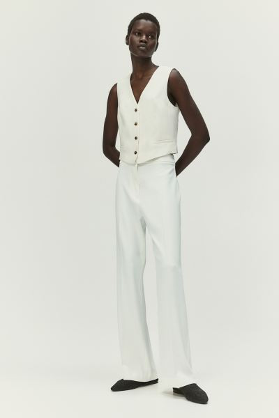 Tailored Suit Vest - V-neck - Sleeveless - White - Ladies | H&M US | H&M (US + CA)