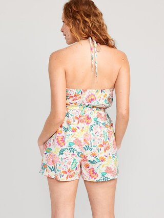 Fit & Flare O-Ring Floral Romper for Women -- 3.5-inch inseam | Old Navy (US)