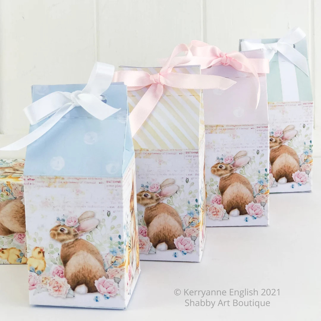 Easter Bunny Mini Milk Carton Gift Box - Etsy | Etsy (US)