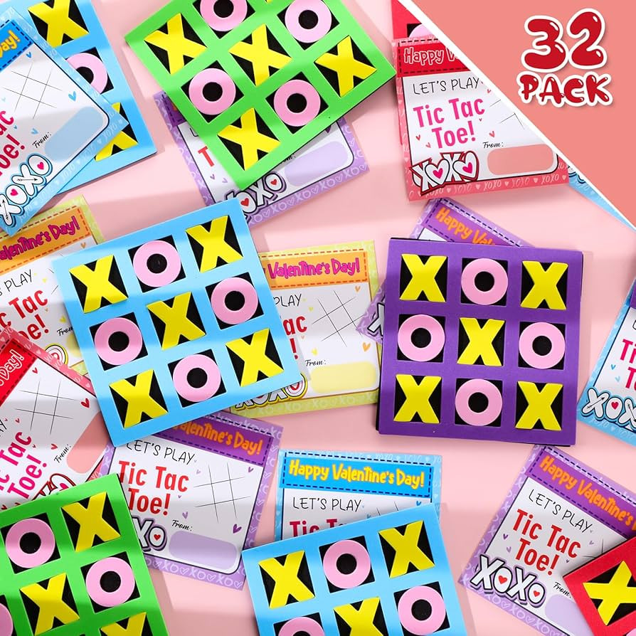 32 Sets Valentines Day Tic Tac Toe Game Gift Party Favors Bulk, Valentines Day Tic Tac Toe Game B... | Amazon (US)