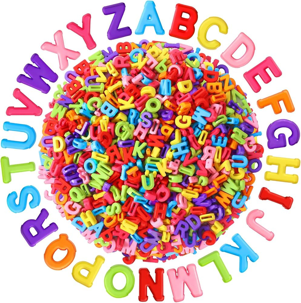 Augshy 700Pcs Large Letter Beads Colorful Plastic A-Z Mixed Alphabet Shape Beads for Jewelry Maki... | Amazon (US)