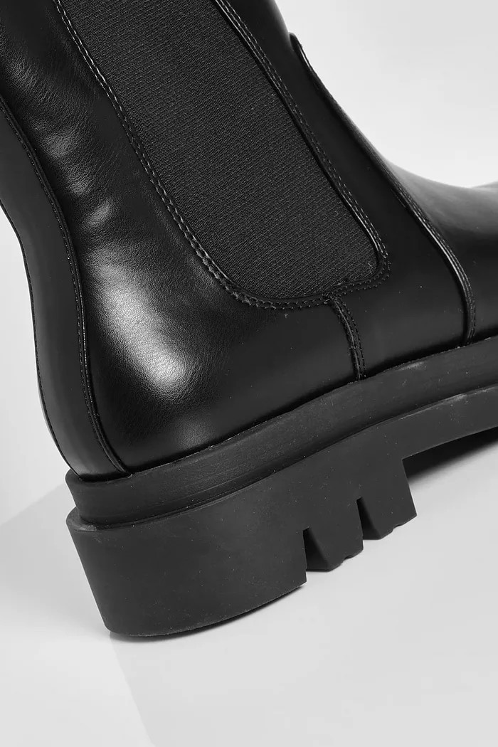 Calf High Chunky Sole Chelsea Boots | Boohoo.com (UK & IE)