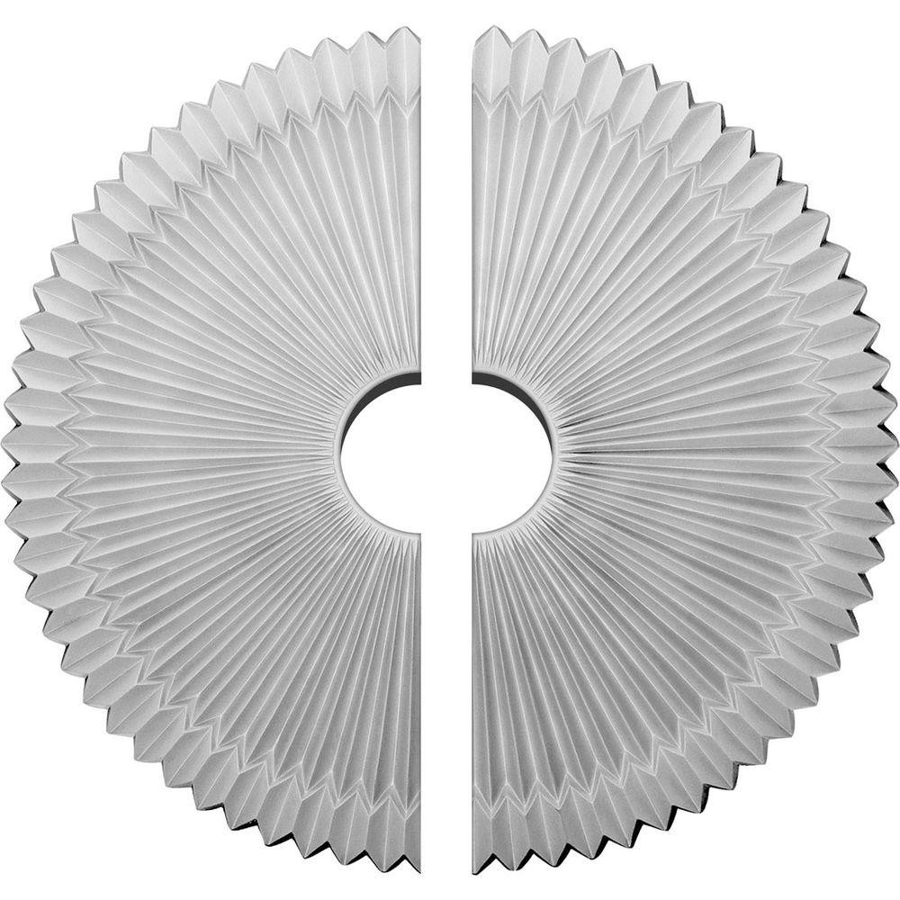 Ekena Millwork 24 in. x 4-1/2 in. x 3 in. Shakuras Urethane Ceiling Medallion, 2-Piece (Fits Cano... | The Home Depot