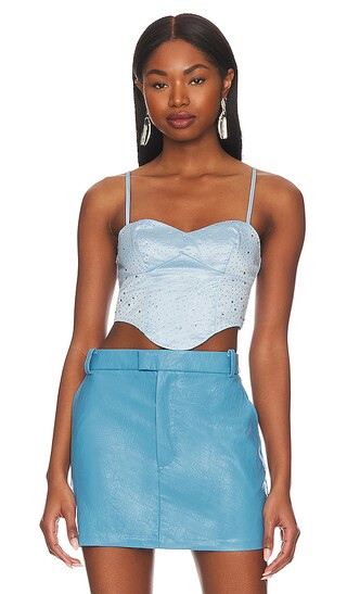 Janet Corset Top in Light Blue | Revolve Clothing (Global)