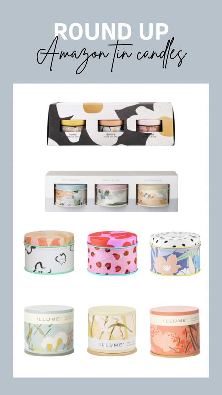 A roundup of beautiful candles available on Amazon. These candles come in adorable tins making them great for gift giving. 

#LTKstyletip #LTKfindsunder50 #LTKhome