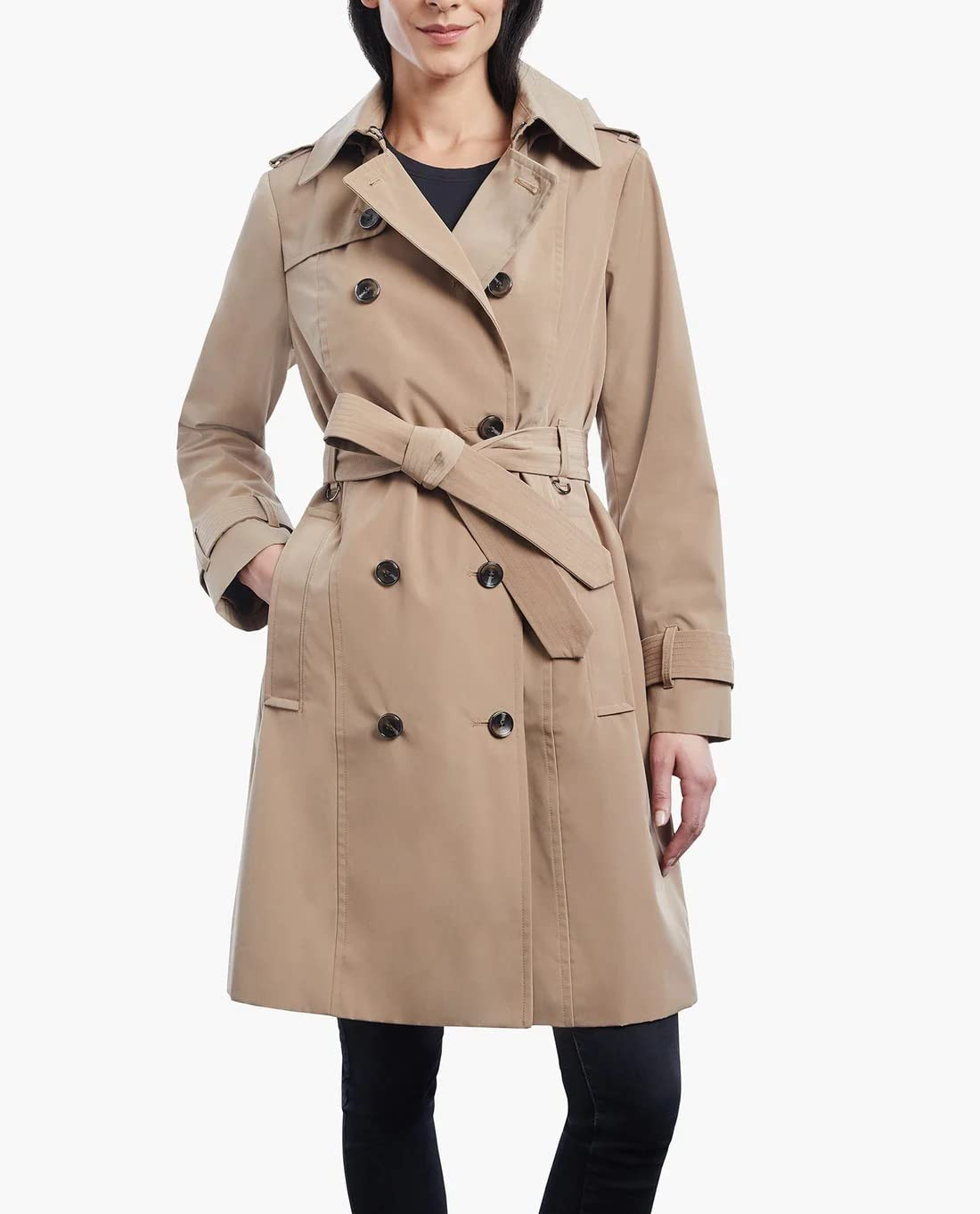 LONDON FOG Women's Double Breasted Trenchcoat | Amazon (US)