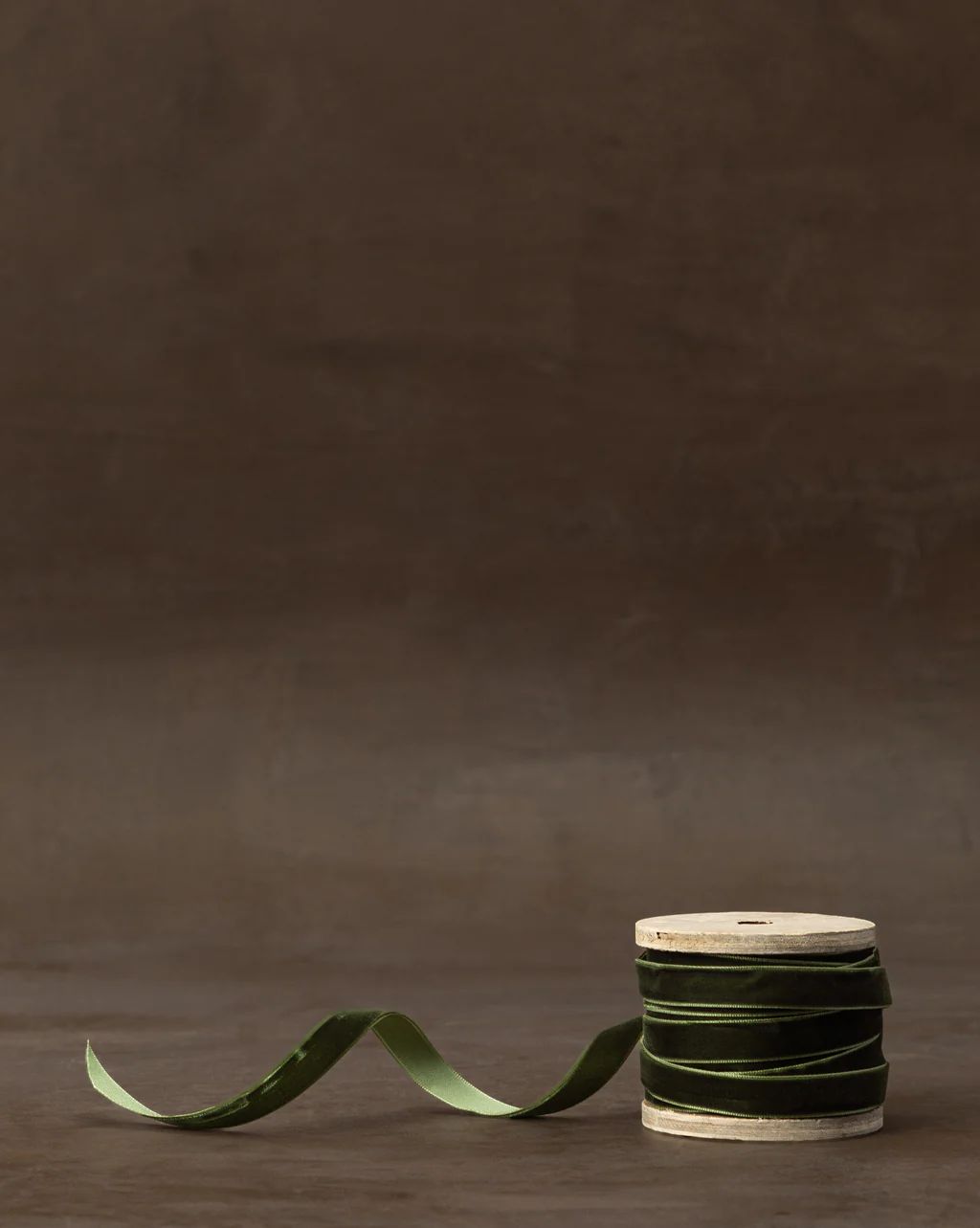 Dark Green Velvet Ribbon on Wooden Spool | McGee & Co.