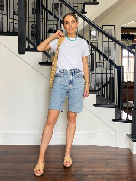 How to style a basic white t-shirt and denim shorts for summer! 🤍

#LTKStyleTip #LTKSeasonal