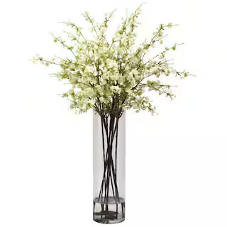 Giant Cherry Blossom Artificial Arrangement in White | The Home Depot