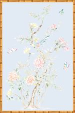 "Chinoiserie Garden 2" Framed Panel in "Sky" by Lo Home X Tashi Tserin | Lo Home by Lauren Haskell Designs