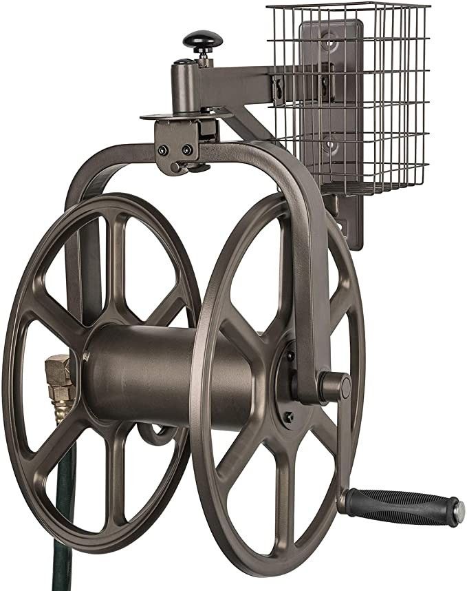 Liberty GARDEN 712 Single Arm Navigator Multi-Directional Garden Hose Reel, Holds 125-Feet of, 5/... | Amazon (US)