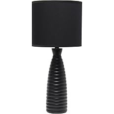 Simple Designs LT2076-BLK Alsace Ceramic Ribbed Bottle Table Lamp, Black | Amazon (US)