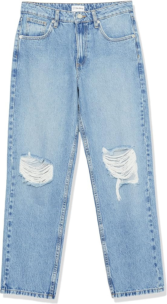 The Drop Women's Luca High Rise Distressed Loose Straight-Fit | Amazon (US)