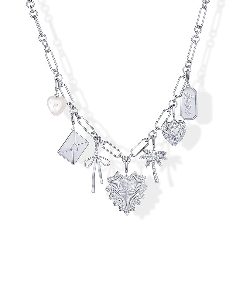 PAVOI 14K Gold Plated Chunky Charm Necklace Pack for Women | Statement Paperclip Chain Necklaces ... | Amazon (US)