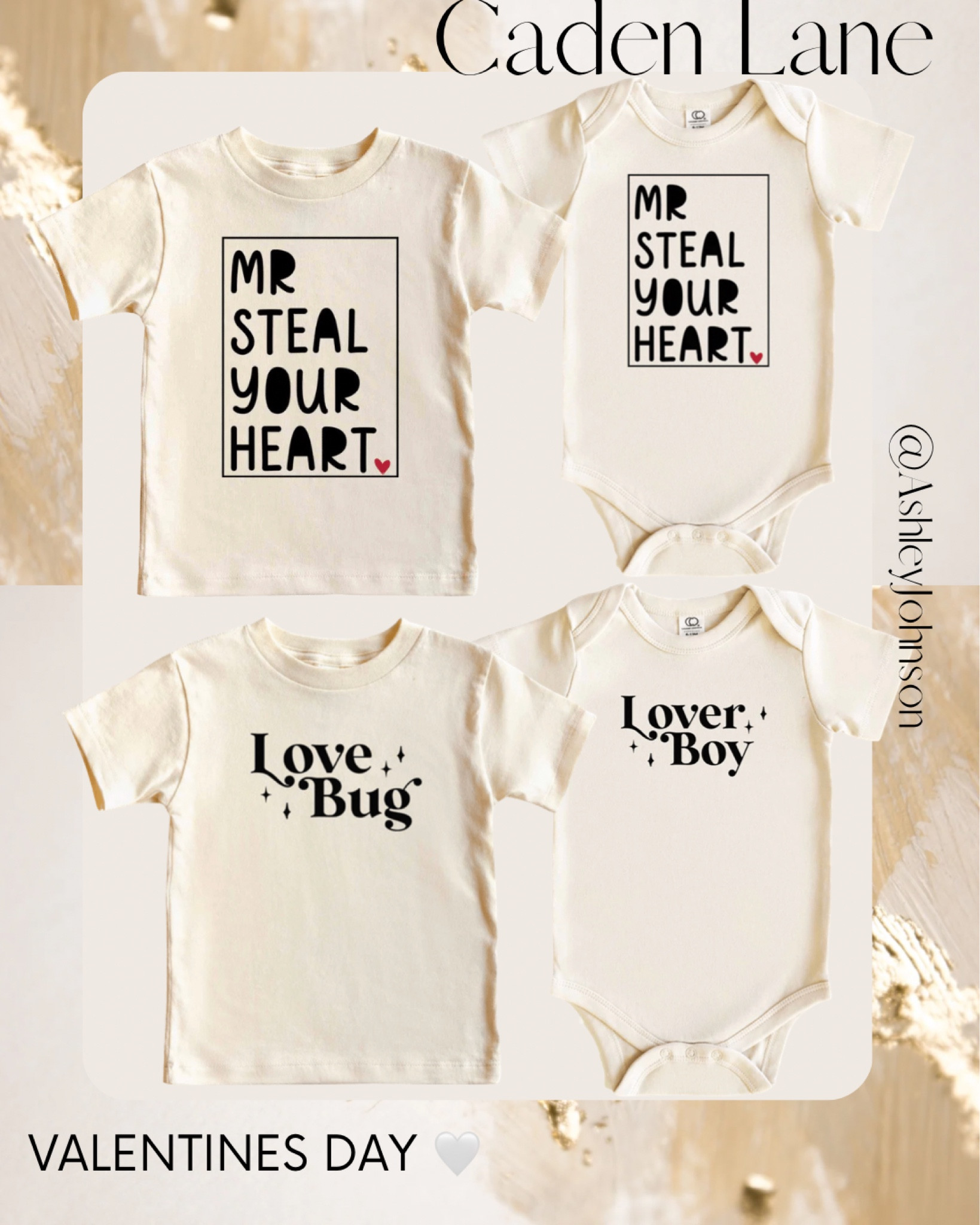 Caden Lane. Baby onesies. Valentines Shirts. Use code ASHLEYJ20 for 20% off!
Baby Toddler Valentine’s Day shirts. Toddler Valentine’s Day outfits.
#cadenlanevalentinesdaypajamas #valentinesdaypajamas #valentinesdayonesies #babyboyvalentinesdayshirts #valentinesdaybabyshirts #giftsforparents #giftsfortoddlers

#LTKkids #LTKbaby #LTKGiftGuide
