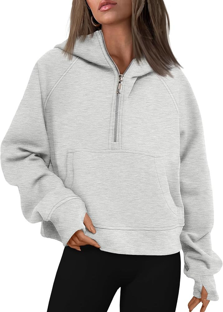 AUTOMET Womens Hoodies Half Zip Sweatshirts Fleece Jackets Tops Oversized Pullover Fall Outfits 2... | Amazon (US)