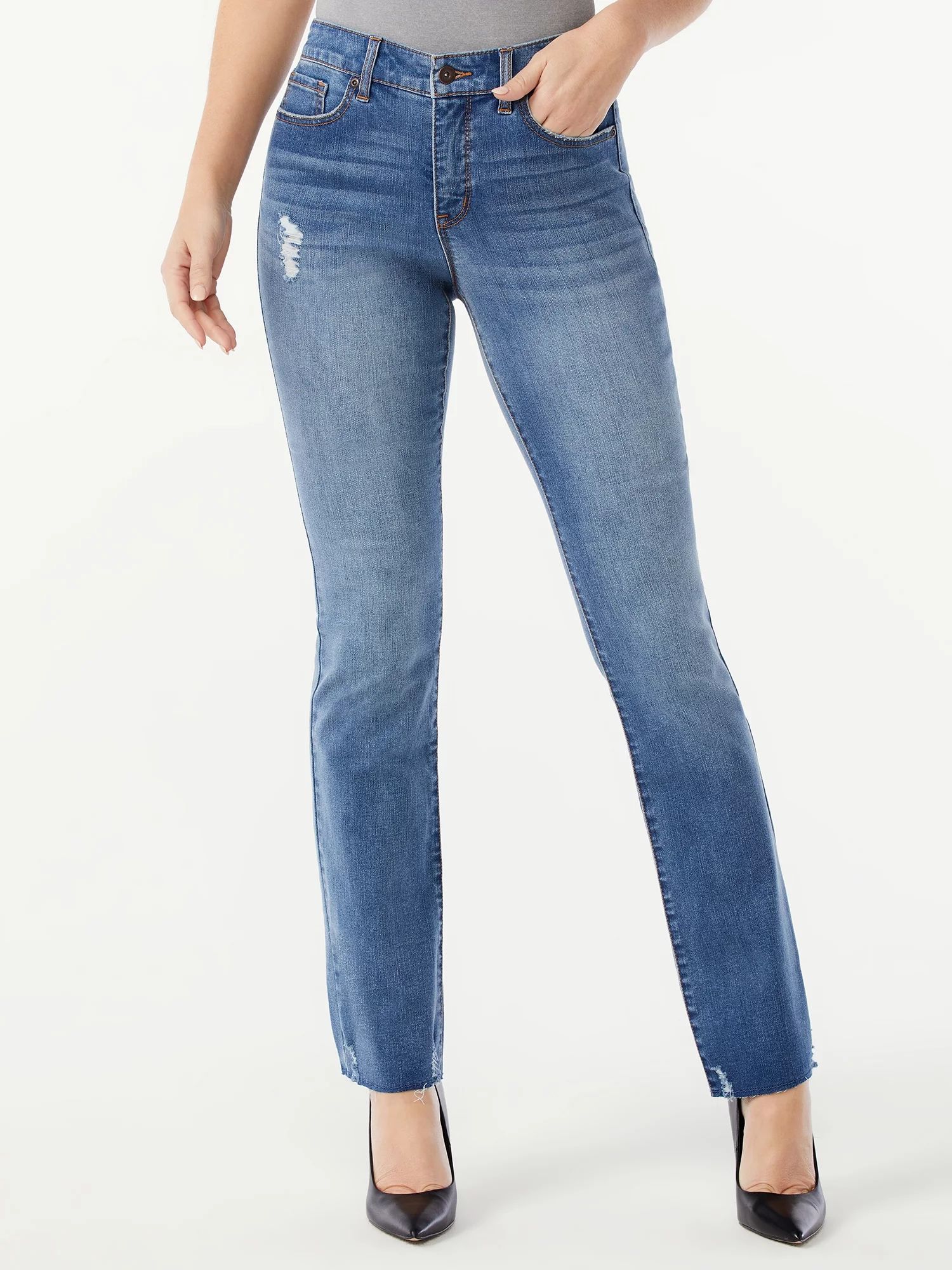 Sofia Jeans by Sofia Vergara Women's High Rise Skinny Kick Bootcut Jeans - Walmart.com | Walmart (US)