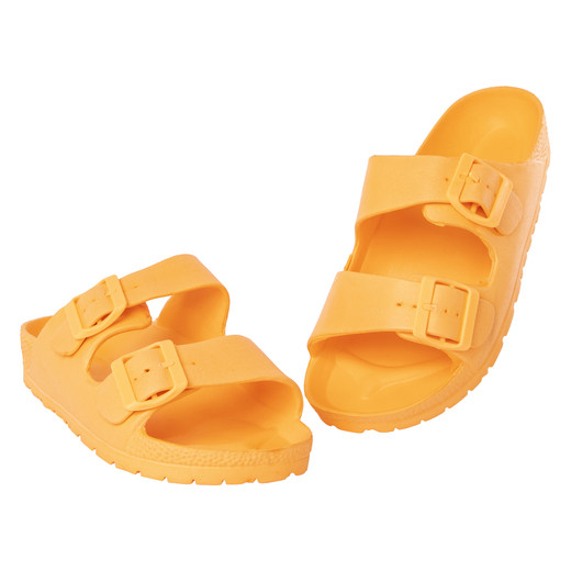 ladies orange EVA double buckle sandals | Five Below