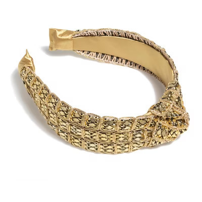 Shiraleah Mesh Bead Knotted Headband, Gold | Target