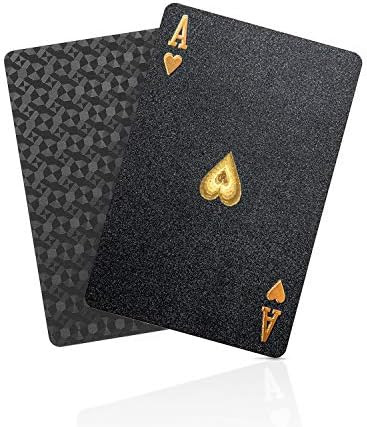 BIERDORF Diamond Waterproof Black Playing Cards, Poker Cards, HD, Deck of Cards (Black) | Amazon (US)