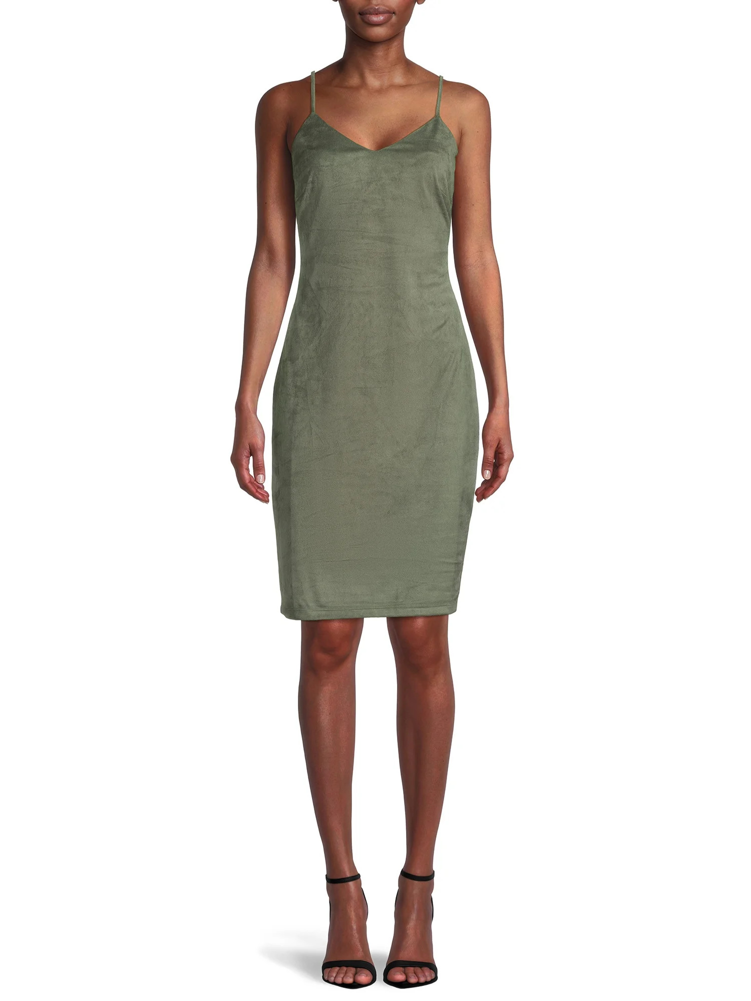 No Boundaries Juniors Faux Suede Midi Dress | Walmart (US)