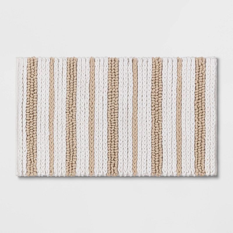 20"x32" Chunky Chenille Striped Bath Rug - Threshold™ | Target