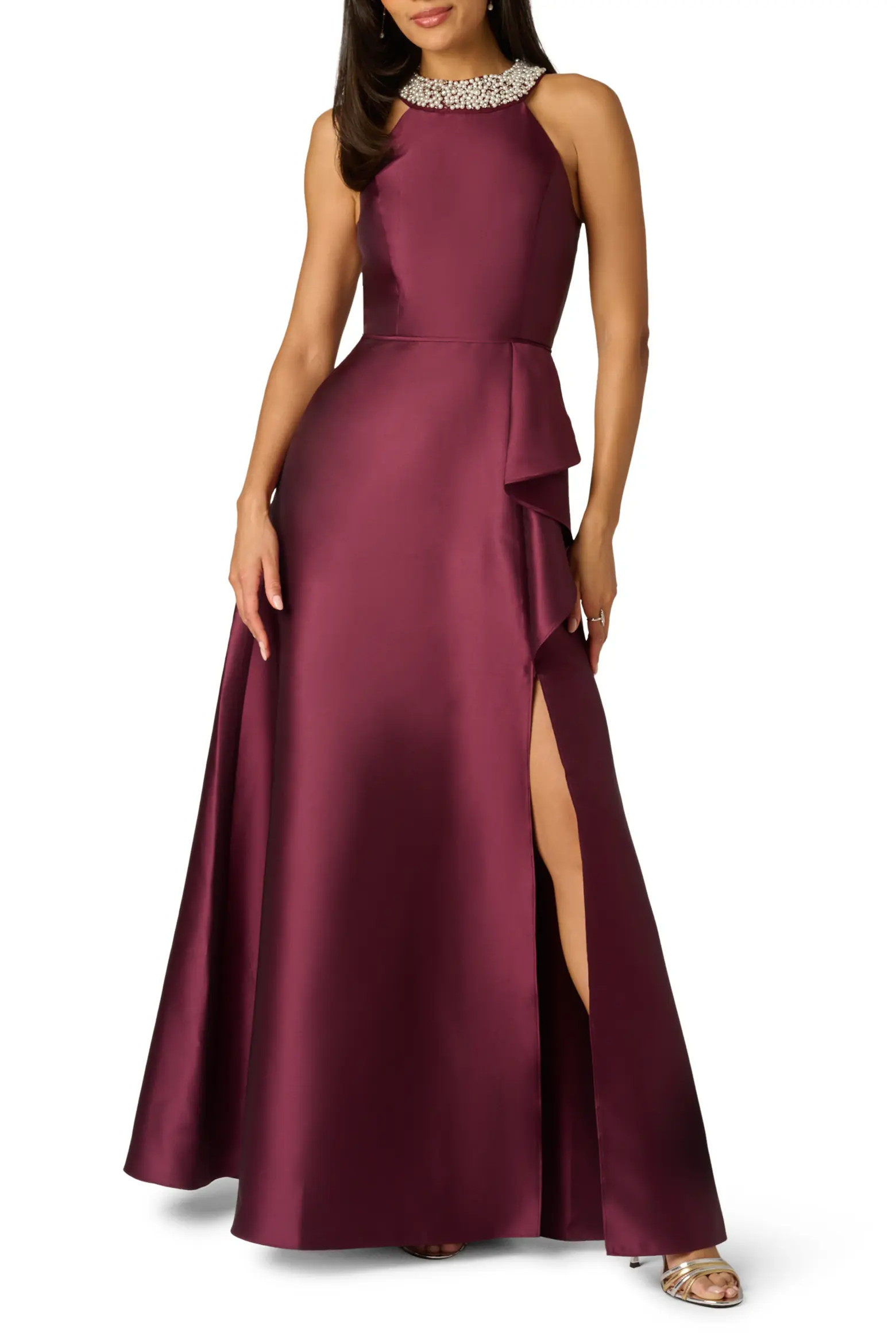Embellished Neck Mikado Gown (Women) | Nordstrom | Nordstrom