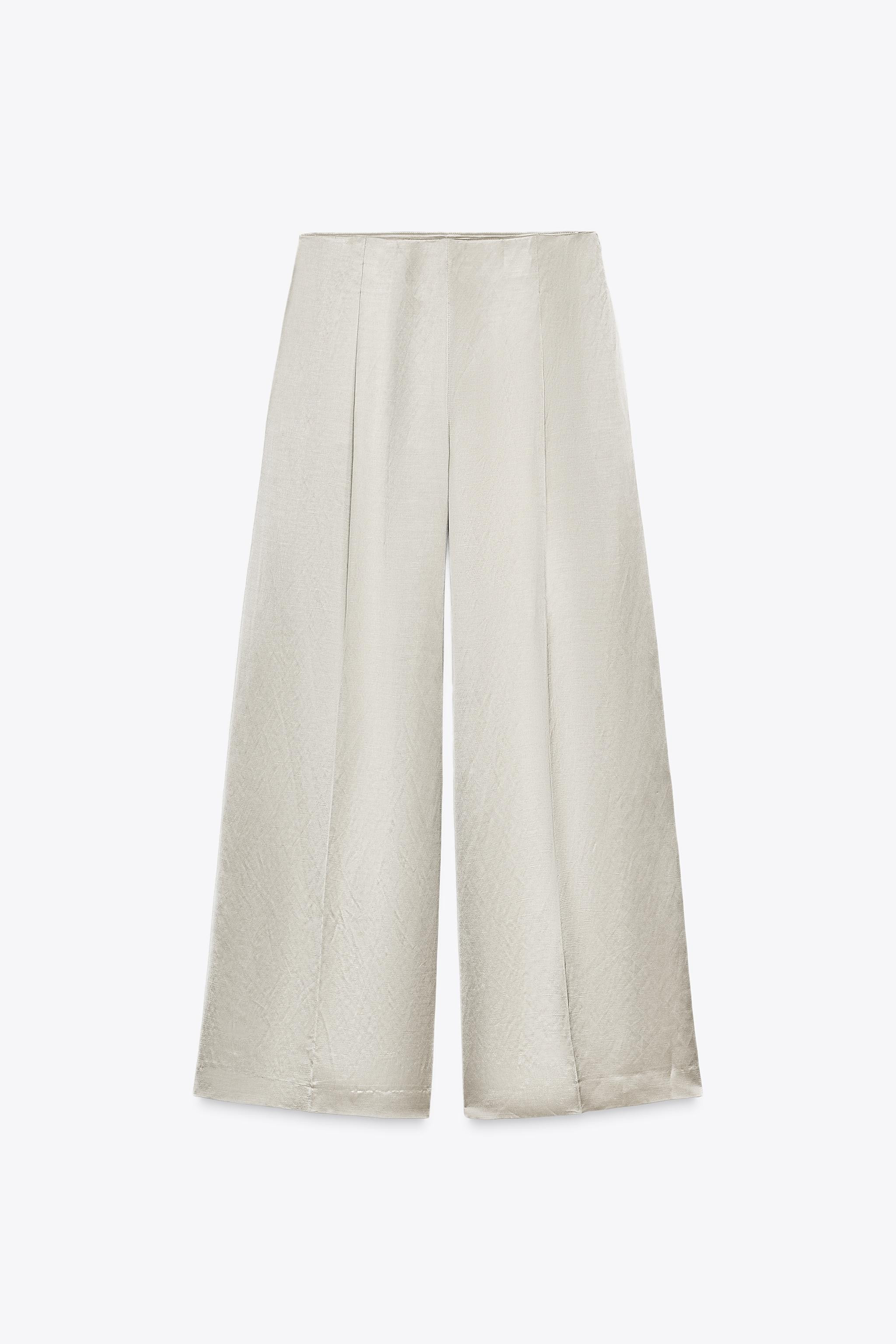 ZW COLLECTION SATIN PLEATED PANTS | Zara US