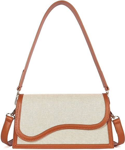 Telena Shoulder Bag for Women, Vegan Leather Women's Shoulder Purses Handbags with 2 Removable Strap | Amazon (US)
