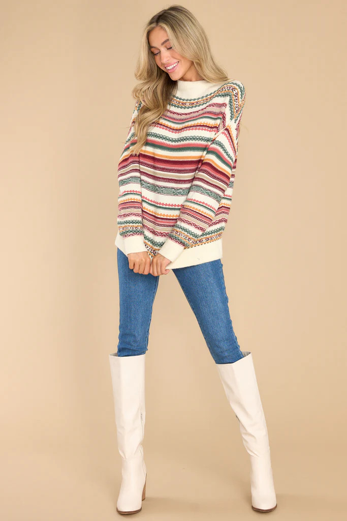 Making Things Happen Burgundy Striped Sweater | Red Dress 