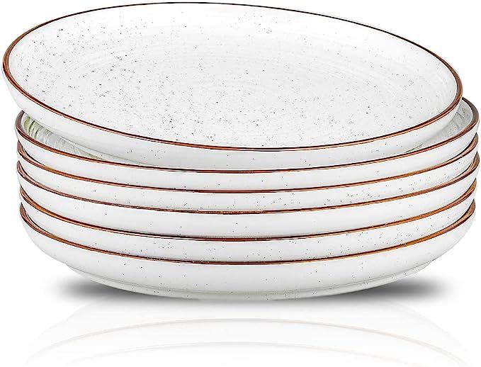 Amazon.com | HVH Ceramic Salad Plates Set of 6, 8.5 inch Dessert Plates Set, Ceramic Appetizer Pl... | Amazon (US)