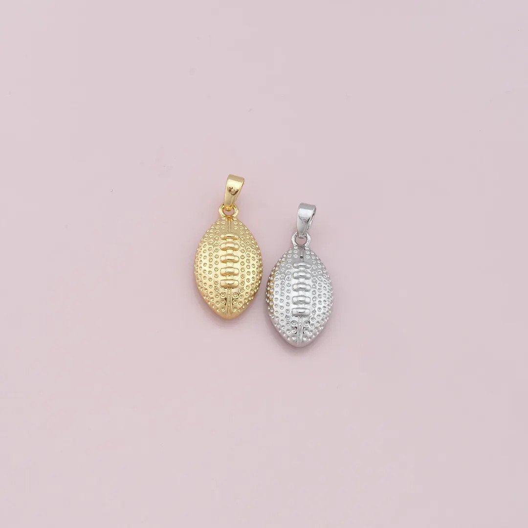 18K Gold Filled Football Pendant,dainty Football Charm Bracelet Necklace for DIY Jewelry Making S... | Etsy (US)