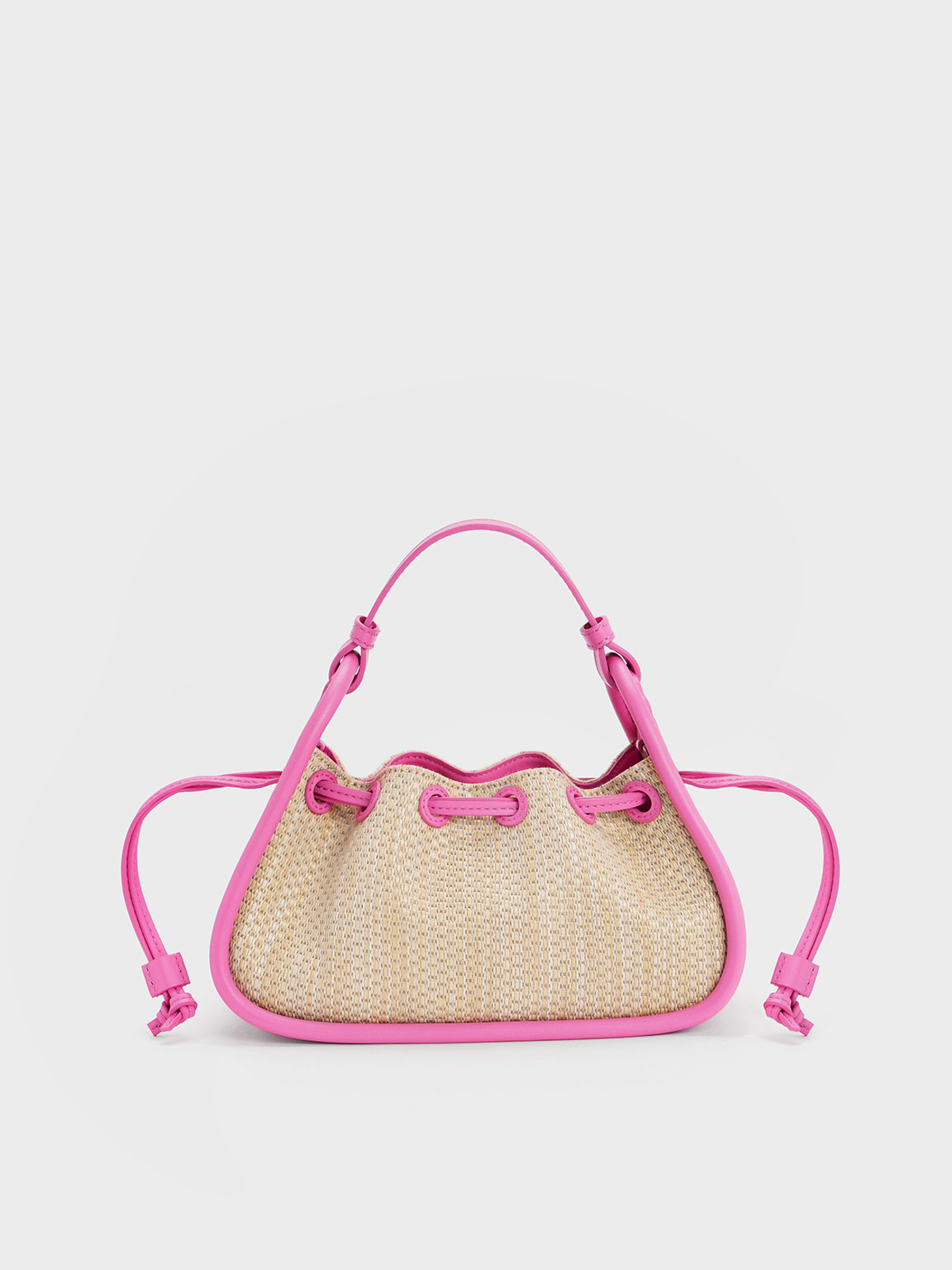 Ashby Raffia Curved Handle Bag
 - Pink | Charles & Keith UK