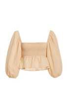 Vivica Smocked Linen Crop Top | Moda Operandi (Global)