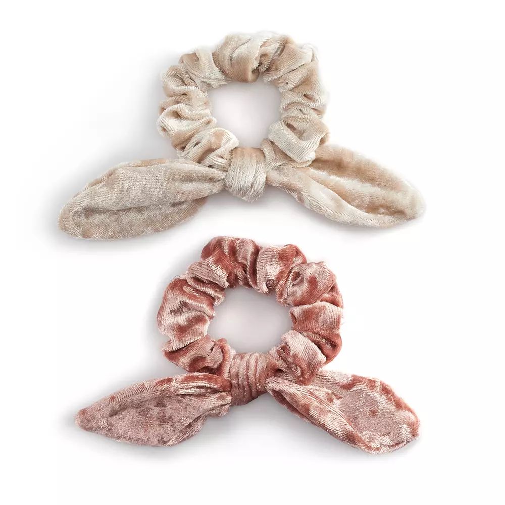 Women's Velvet Bow Scrunchies (2 Pack) | Kohl's