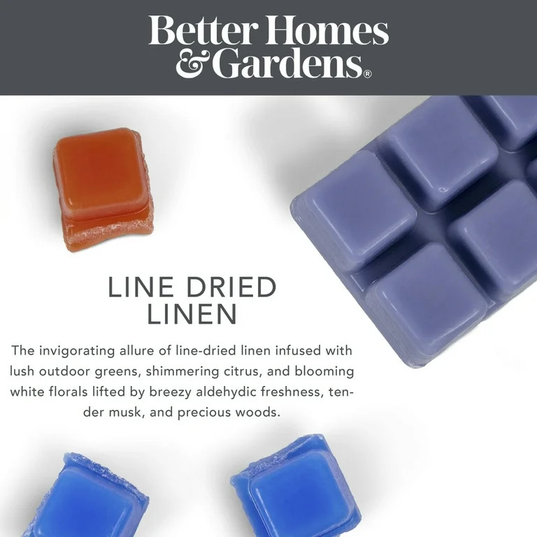 Line-Dried Linen Scented Wax Melts, Better Homes & Gardens, 2.5 oz (1-Pack) | Walmart (US)