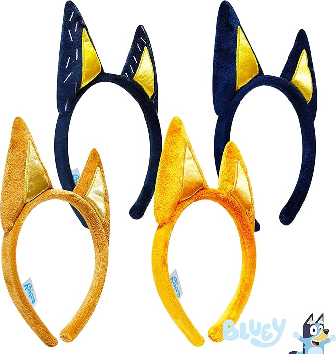 LUV HER Bluey Birthday Party Supplies 4pc Bluey Costume Animal Ears Headband Bluey Plush Soft Ear... | Amazon (US)