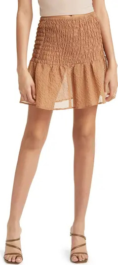 Smocked Semisheer Miniskirt | Nordstrom