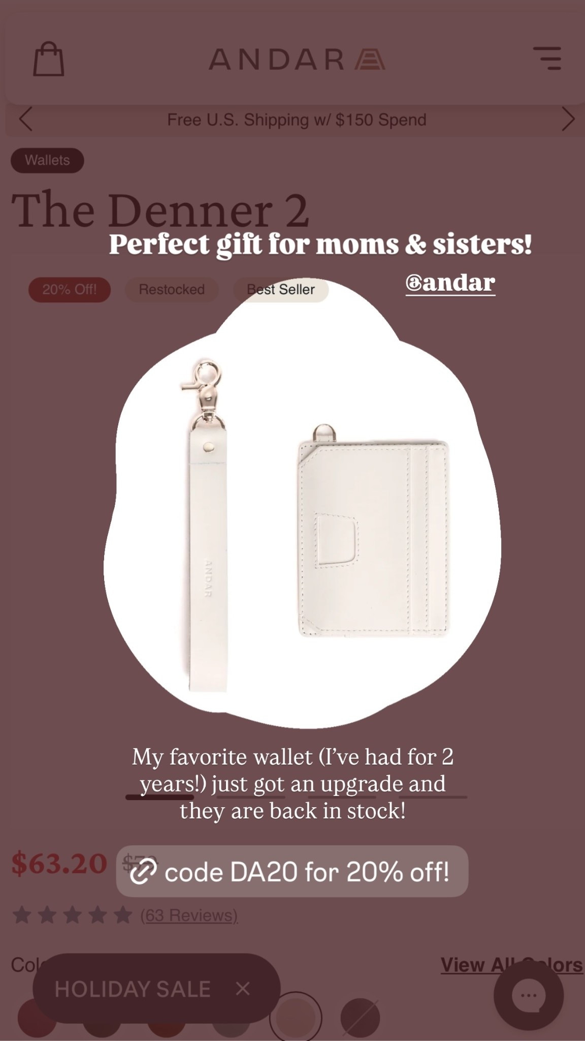 My favorite wallet (I’ve had for 2 years!) just got an upgrade and they are back in stock!  Perfect gift for moms & sisters! @andar

#LTKHoliday #LTKFindsUnder50 #LTKGiftGuide